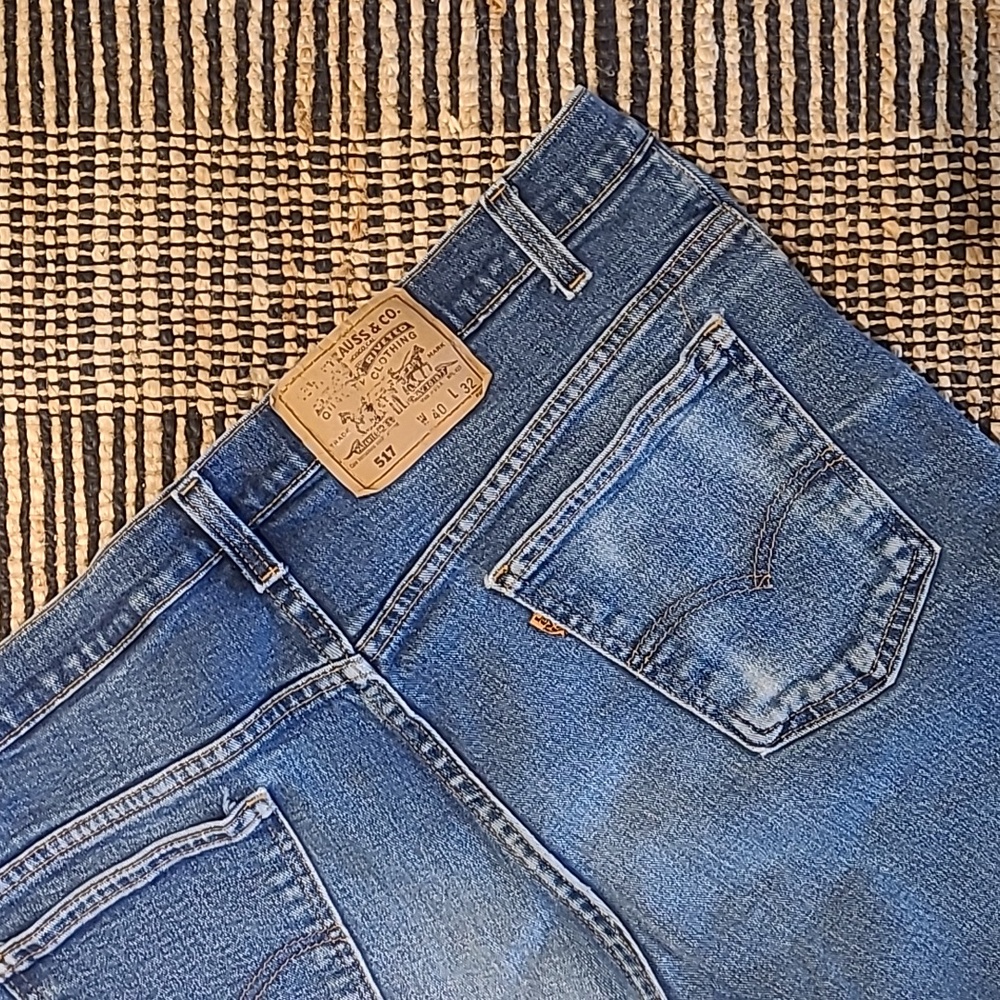 VINTAGE LEVI'S 517 ORANGE TAB BOOTCUT JEANS 40x32 - Picture 2 of 10
